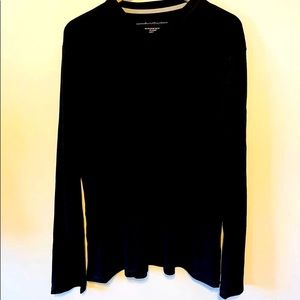 NWT Cuddl Duds XL Mens Black V-Neck Long Sleeve Lounge Sleep Wear Shirt Top